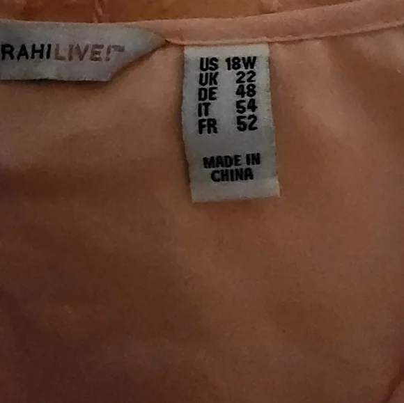 Issac Mizrahi Live Coral Boho Blouse Size 14 - Picture 4 of 4